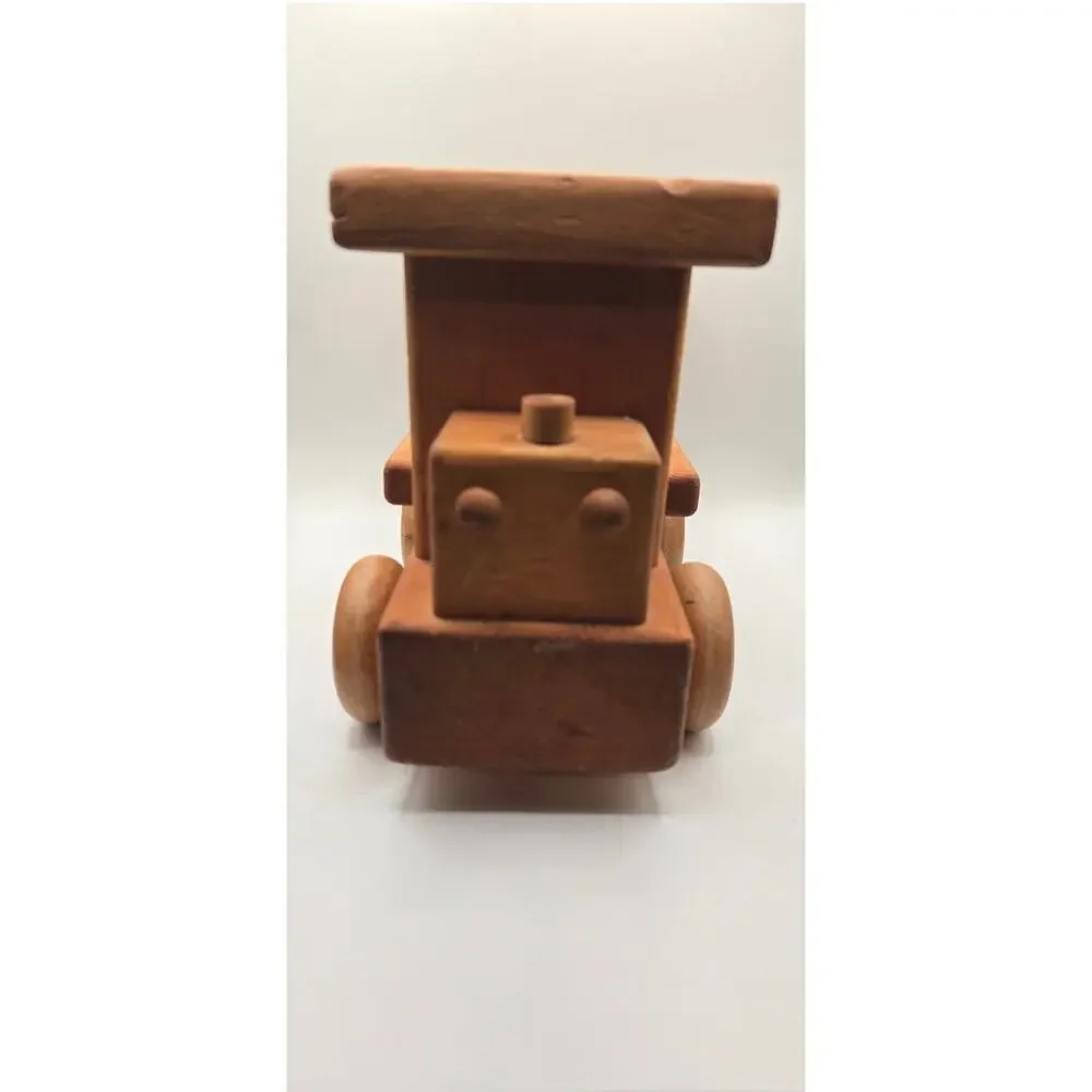 Wooden Train Engine Solid Maple Vintage Montessori